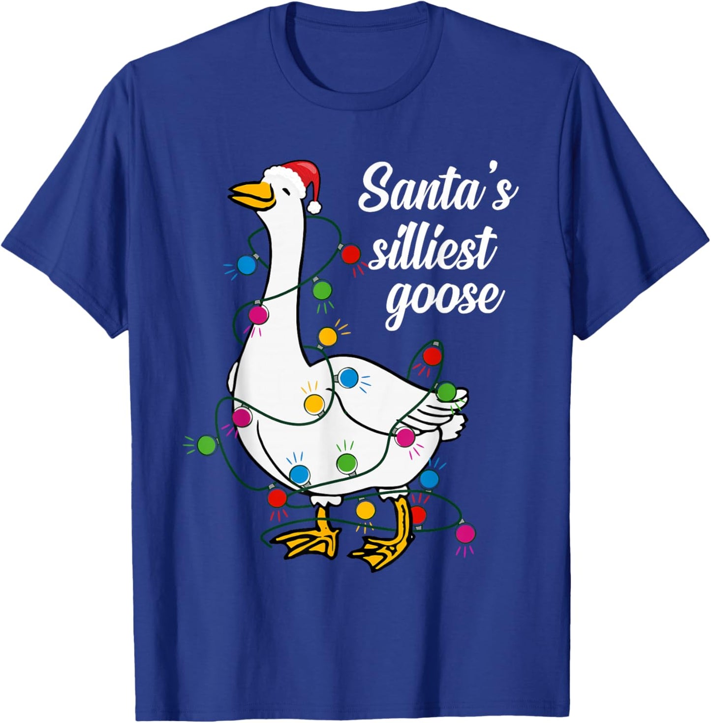 Santa’s silliest goose Funny Christmas Family T-Shirt - T-Shirt | Royal