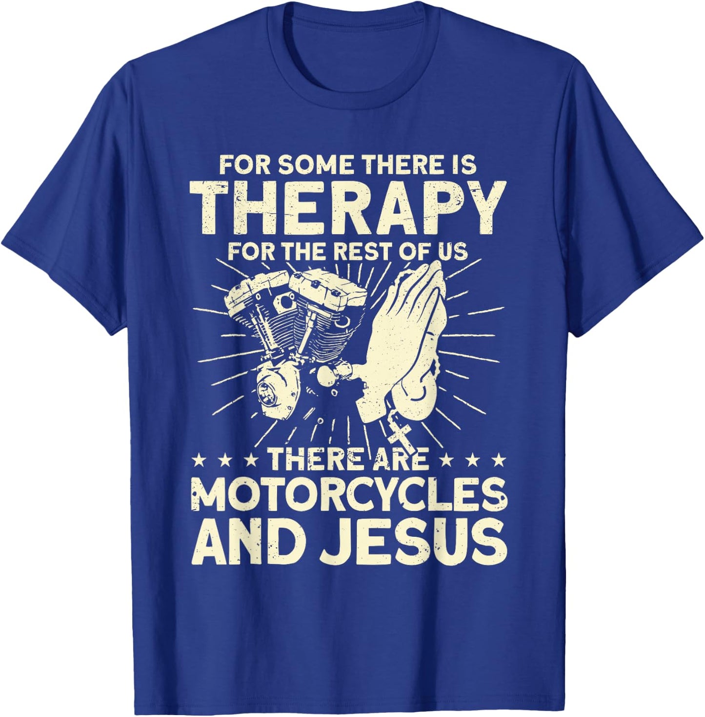 Christian Motorcycle Biker Motorcycles And Jesus Faith T-Shirt - T-Shirt | Royal