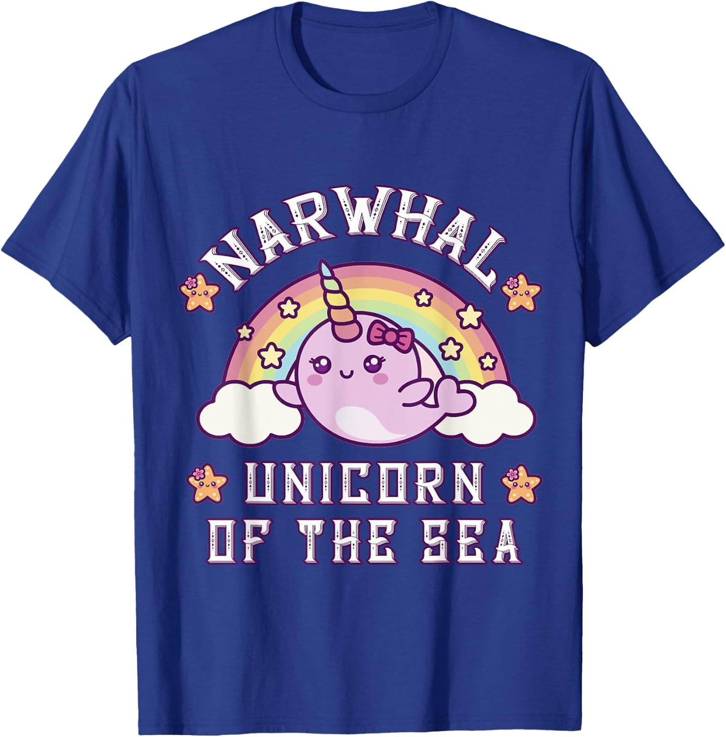 Unicorn Squad Narwhal T shirt Girls Kids Rainbow Unicorns T-Shirt - T-Shirt | Royal