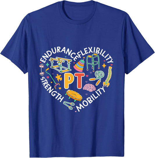 Physical Therapy Retro Groovy Physical Therapist , -Adults/Kids, Black, Small, Short Sleeve T-Shirt - T-Shirt | Royal