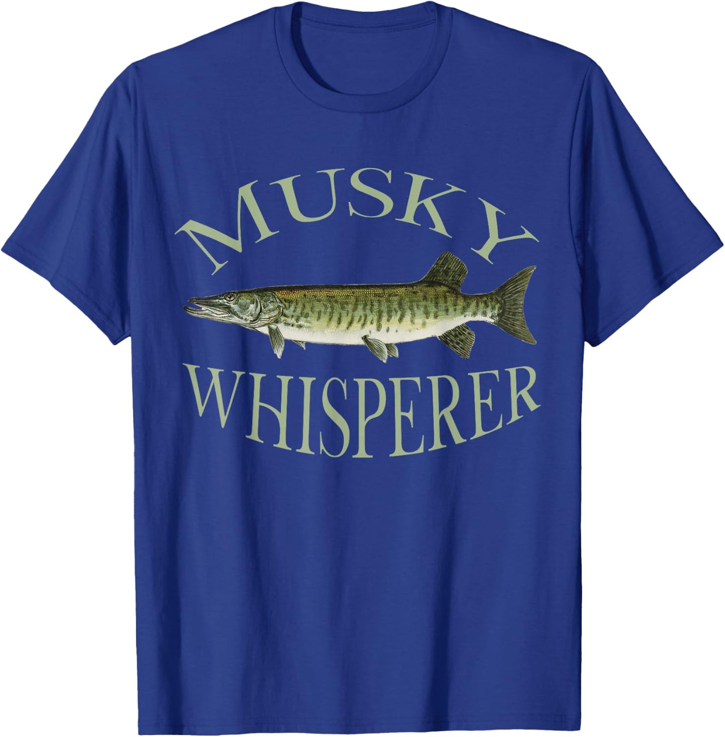 Musky Muskellunge Fish Illustration Art Fishing Angler Gear T-Shirt - T-Shirt | Royal