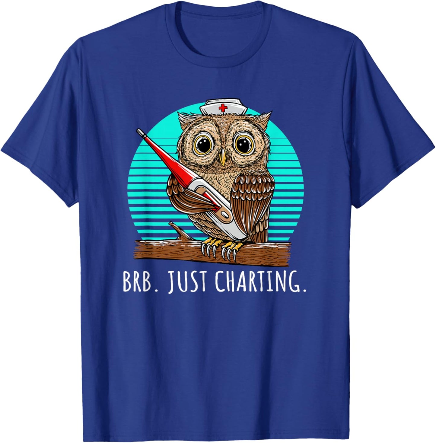 BRB Just Charting Career Hospital Job Hospice Medical Staff T-Shirt - T-Shirt | Royal