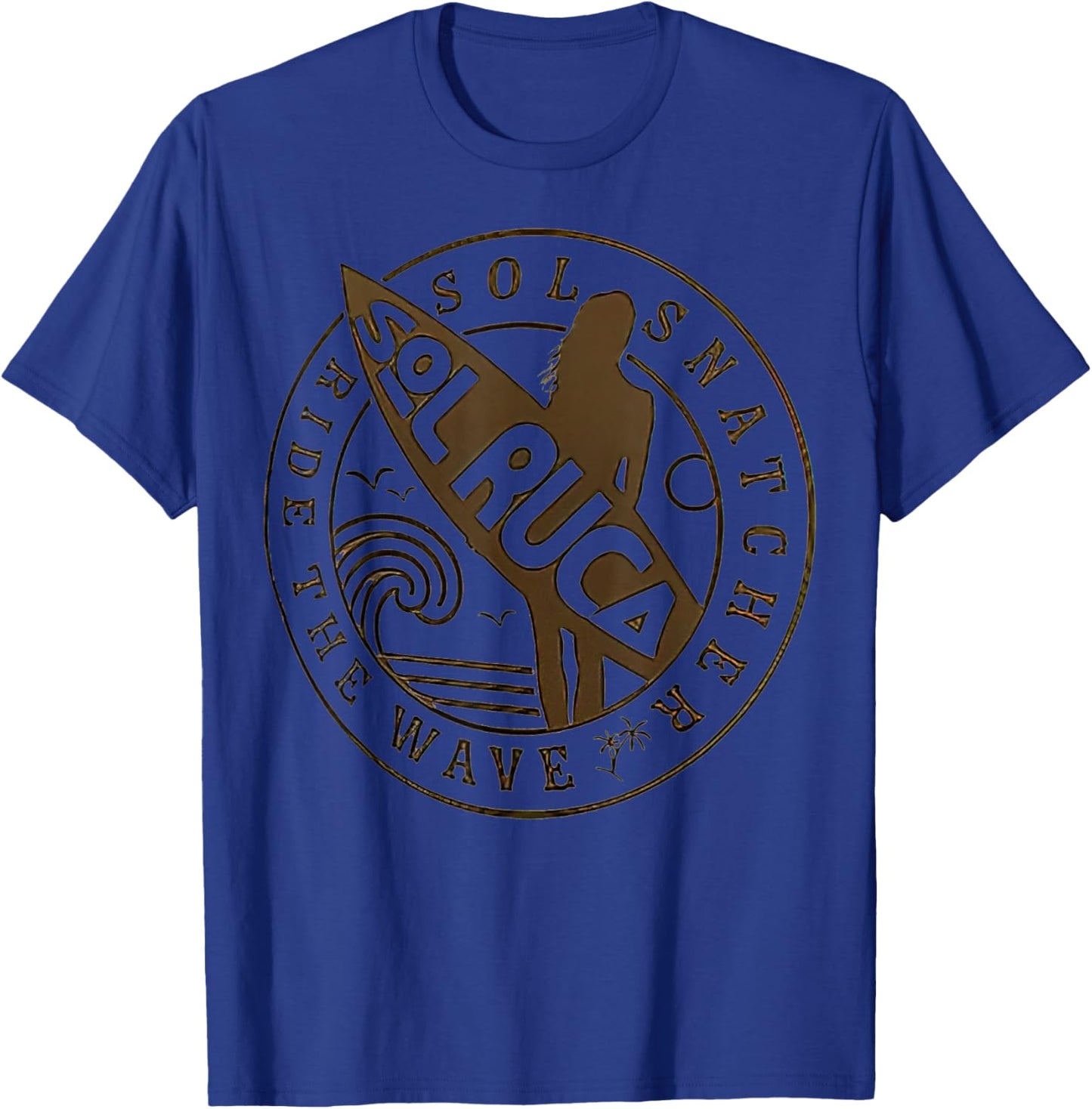 Men's Tan Sol Ruca Ride The Wave T-Shirt - T-Shirt | Royal