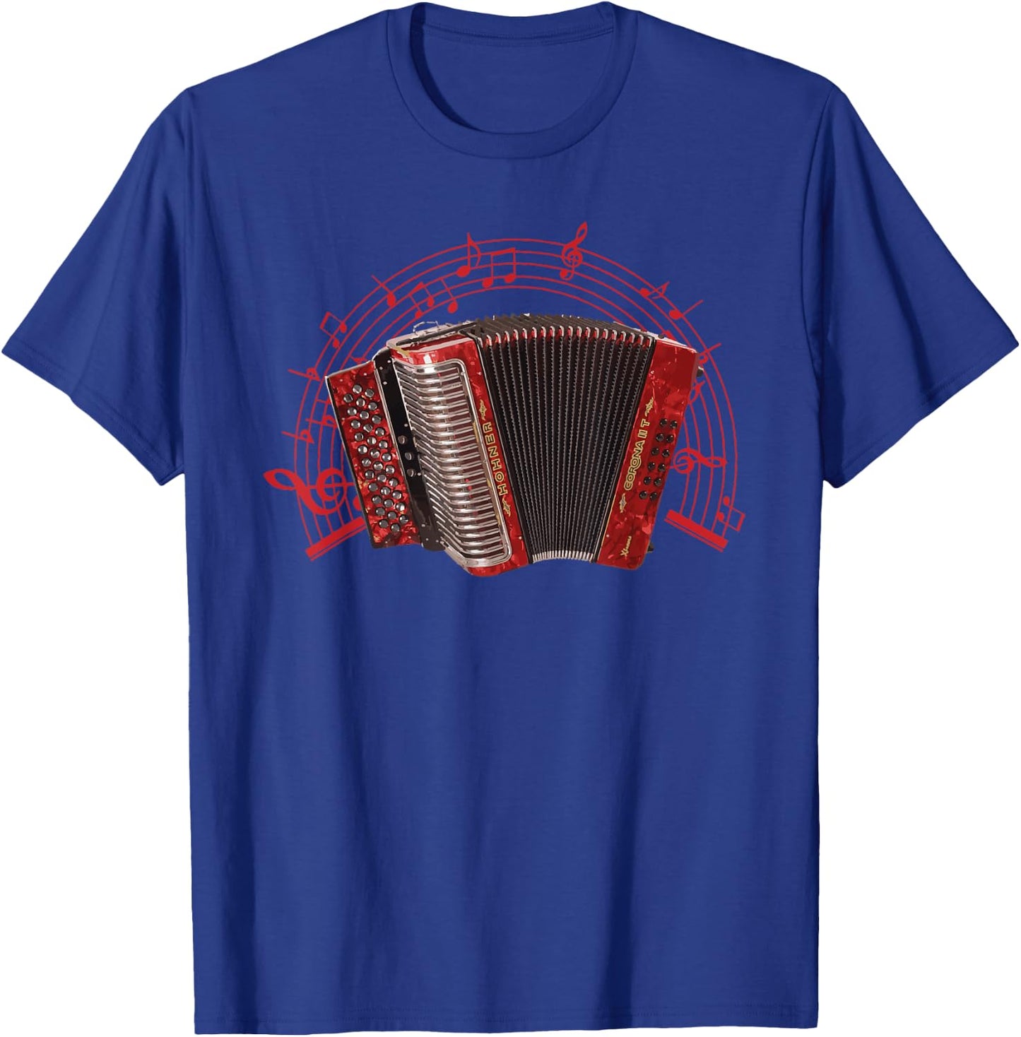 Retro Air Accordion Player Choir Musical Men Women Husband T-Shirt - T-Shirt | Royal