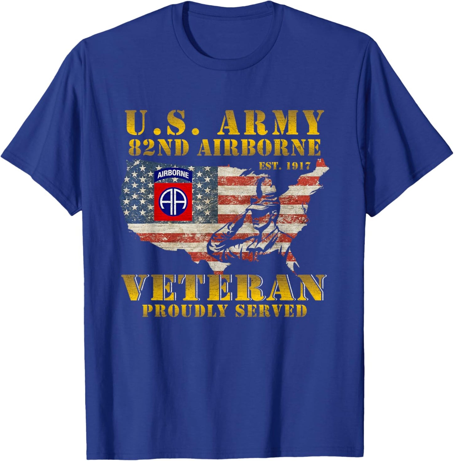 82nd Airborne Division Death From Above Fort Bragg Veteran T-Shirt - T-Shirt | Royal