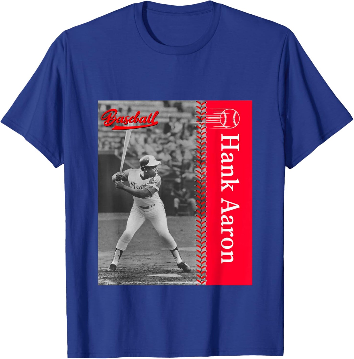Great Moment Store Hank Aaron_Baseball_001 , Small, Black T-Shirt - T-Shirt | Royal
