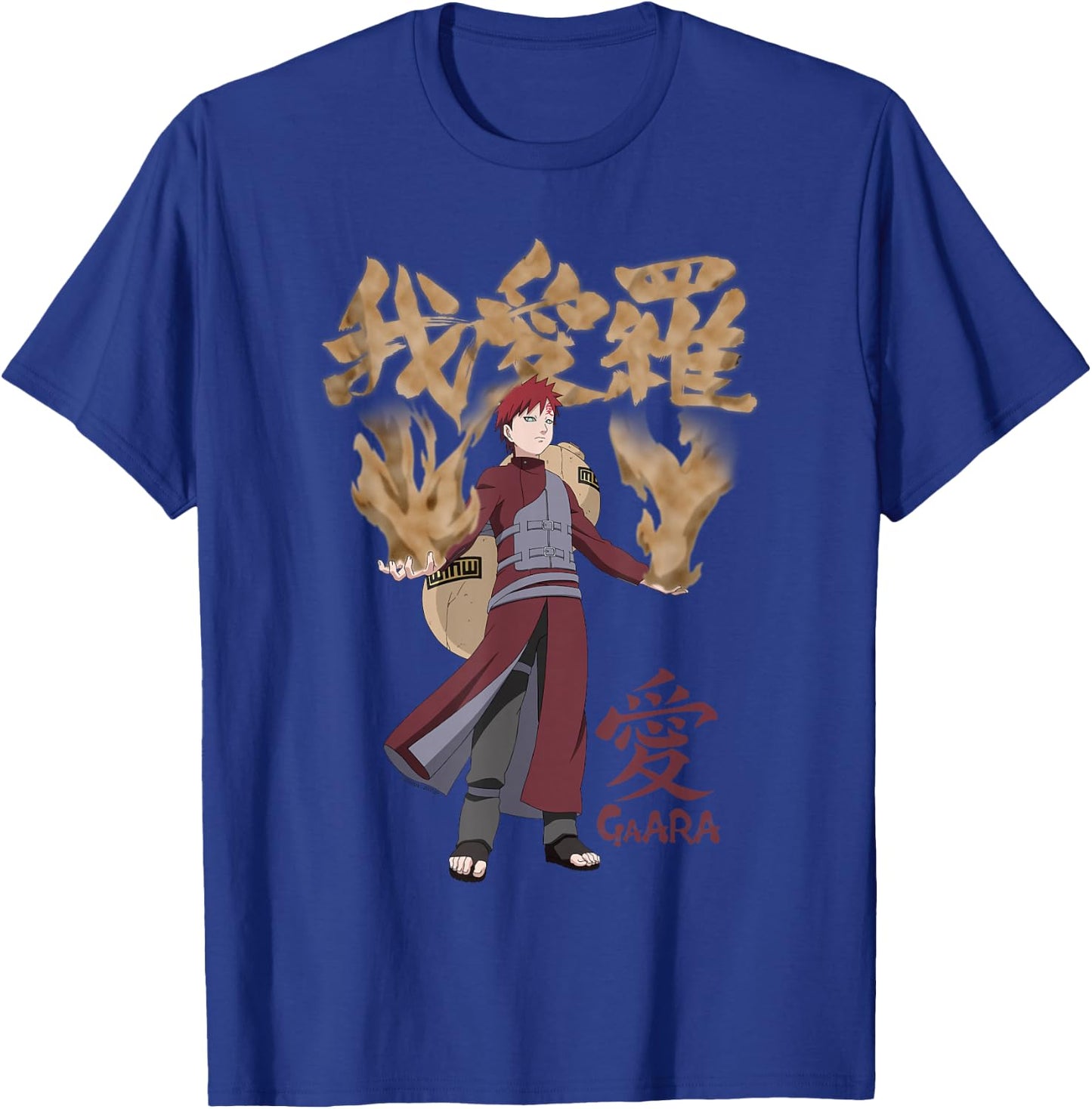 Naruto Shippuden Gaara with Sand and Kanji Anime T-Shirt - T-Shirt | Royal