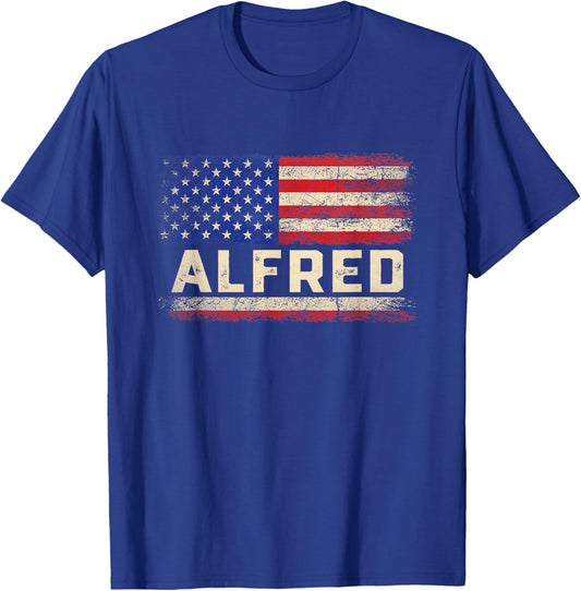 Alfred First Name Shirt Alfred Name American Flag T-Shirt - T-Shirt | Royal