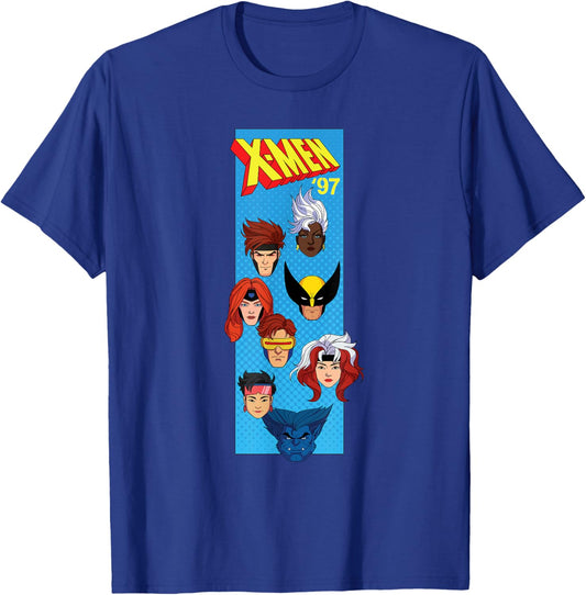 Marvel Studios X-Men '97 Animated Series Vertical Box Team T-Shirt - T-Shirt | Royal