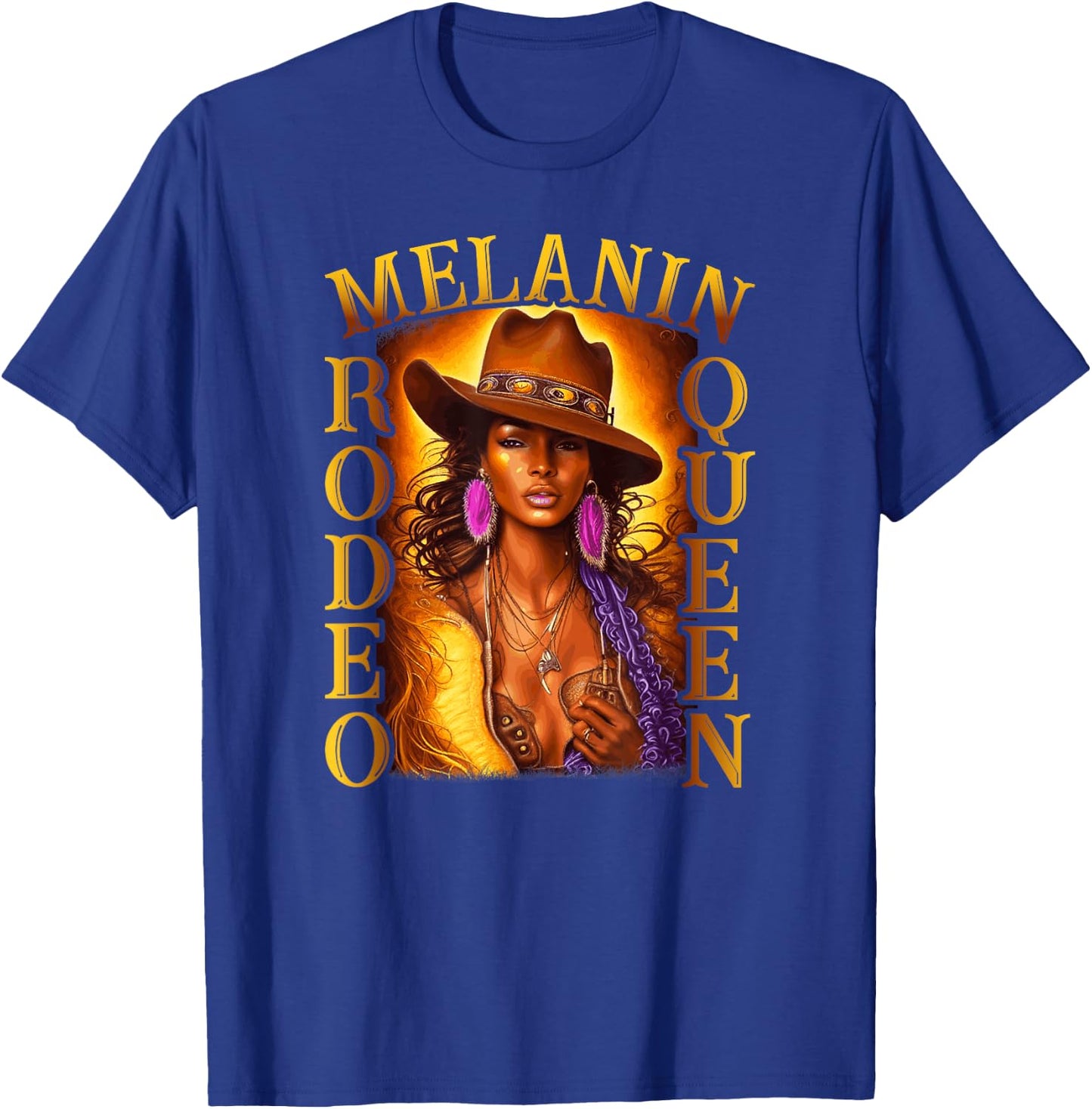 Melanin Rodeo Queen Country African American Cowgirl T-Shirt - T-Shirt | Royal
