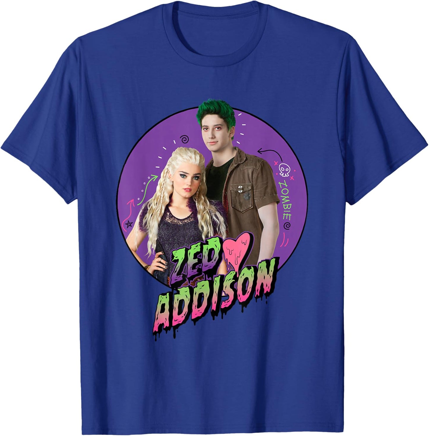 Disney Channel Zombies 2 Zed and Addison Love T-Shirt - T-Shirt | Royal