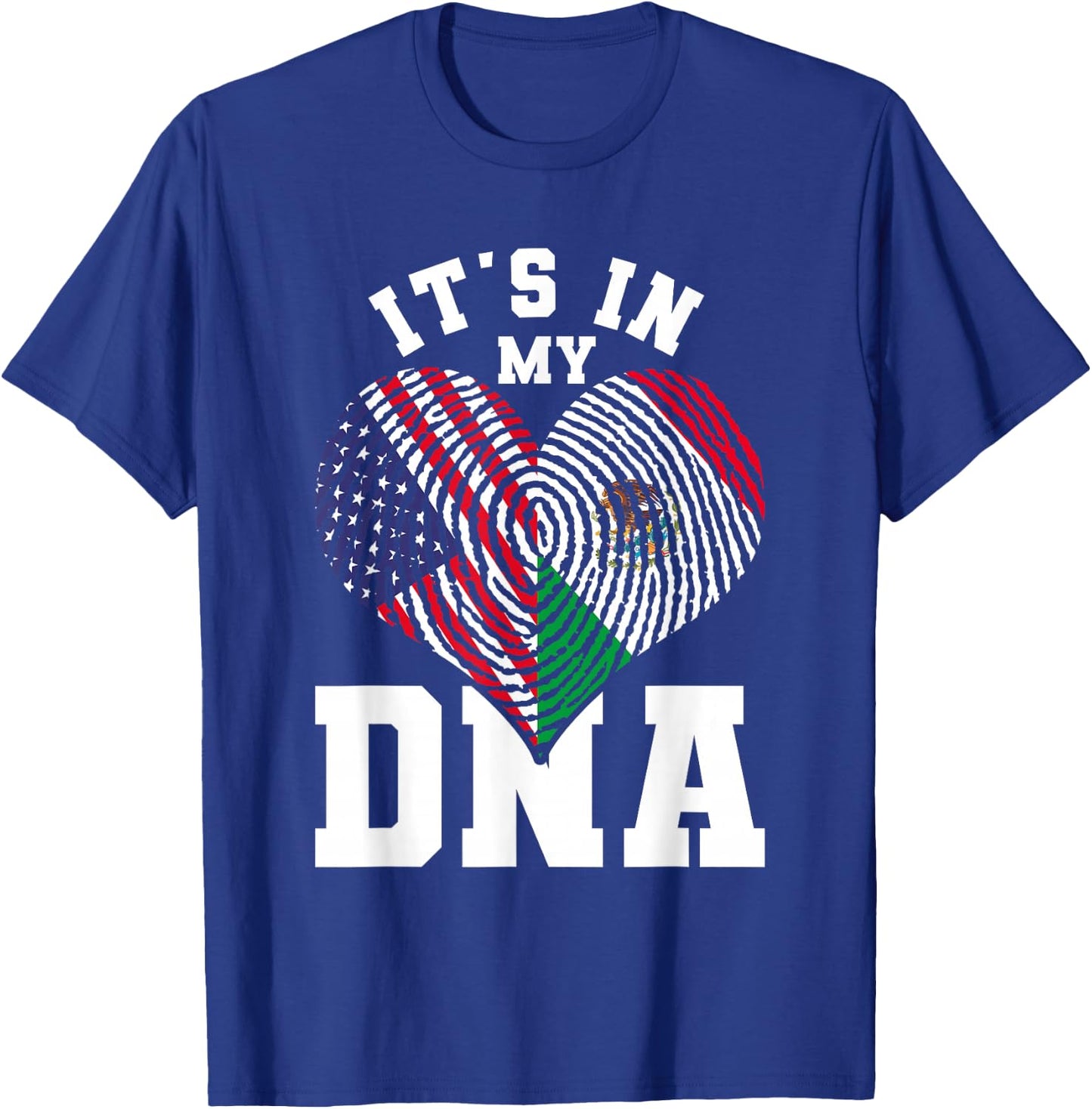 Its In My DNA US Flag Mexican Flag Mexico T-Shirt - T-Shirt | Royal