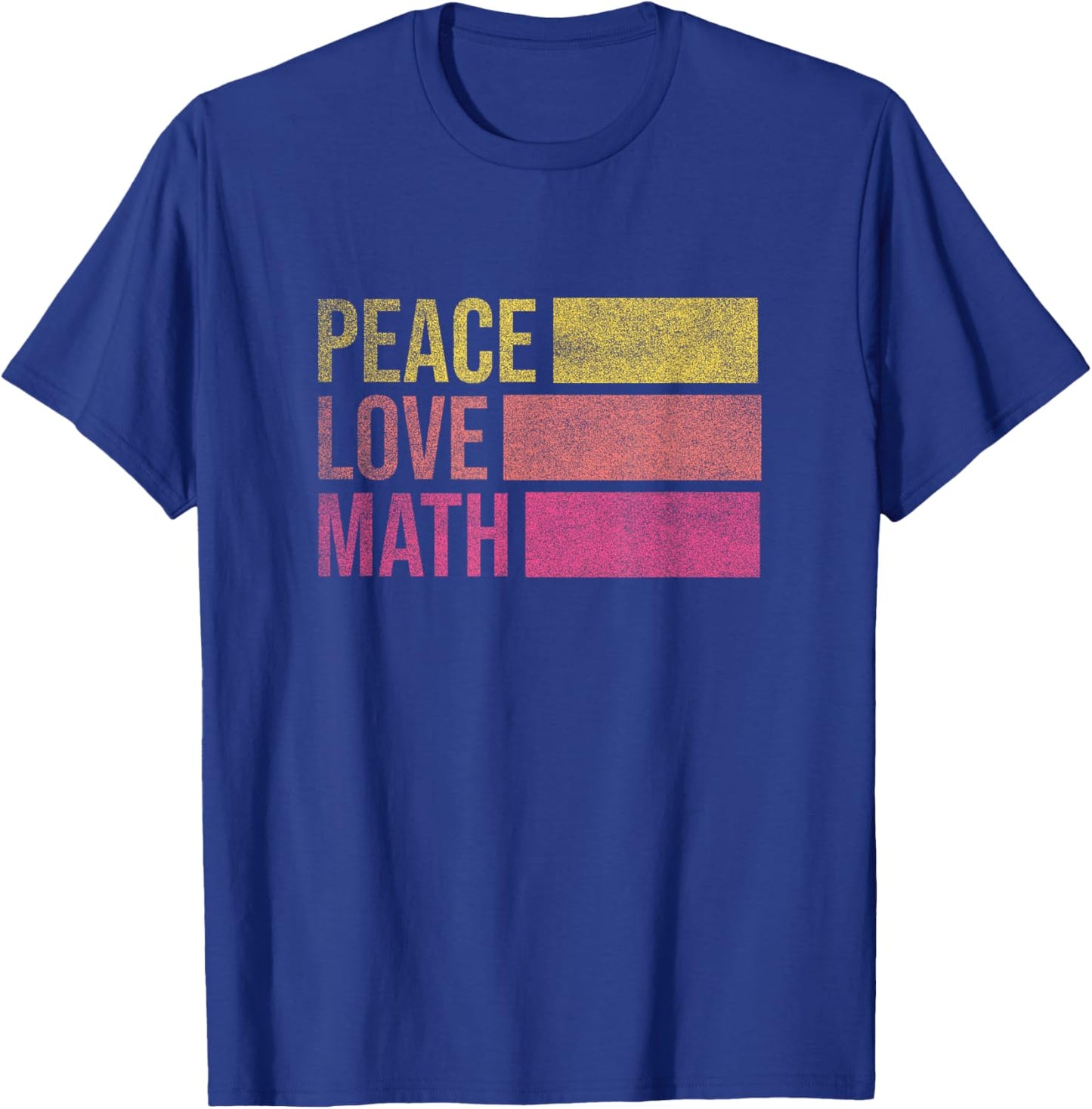 Cute Math Teacher Peace Love Math T-Shirt - T-Shirt | Royal