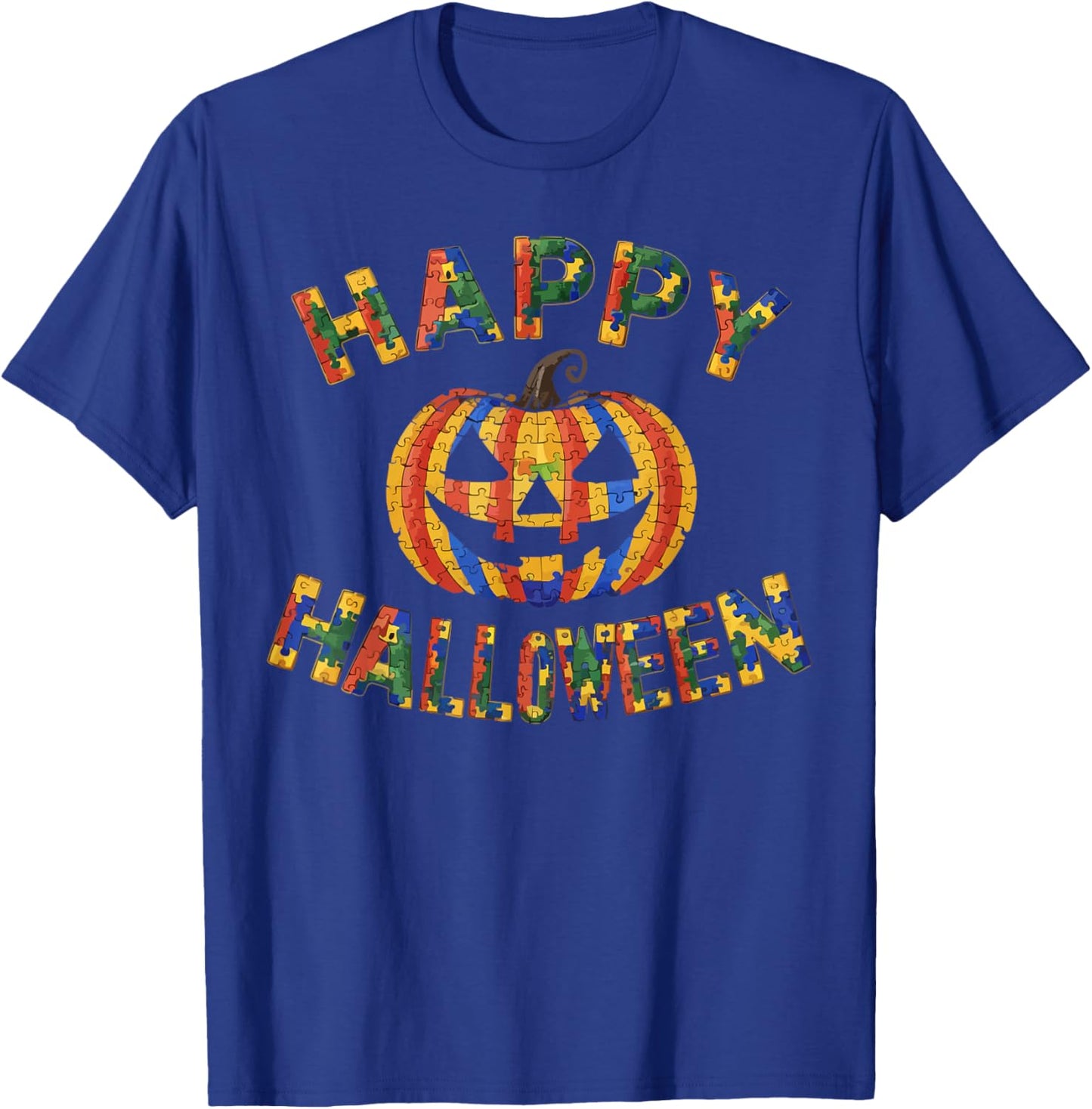 Support Autism Halloween Spooky Autistic Trick Or Treat T-Shirt - T-Shirt | Royal
