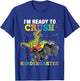 I'm Ready To Crush Kindergarten Monster Truck Dinosaur Boys T-Shirt - T-Shirt | Royal