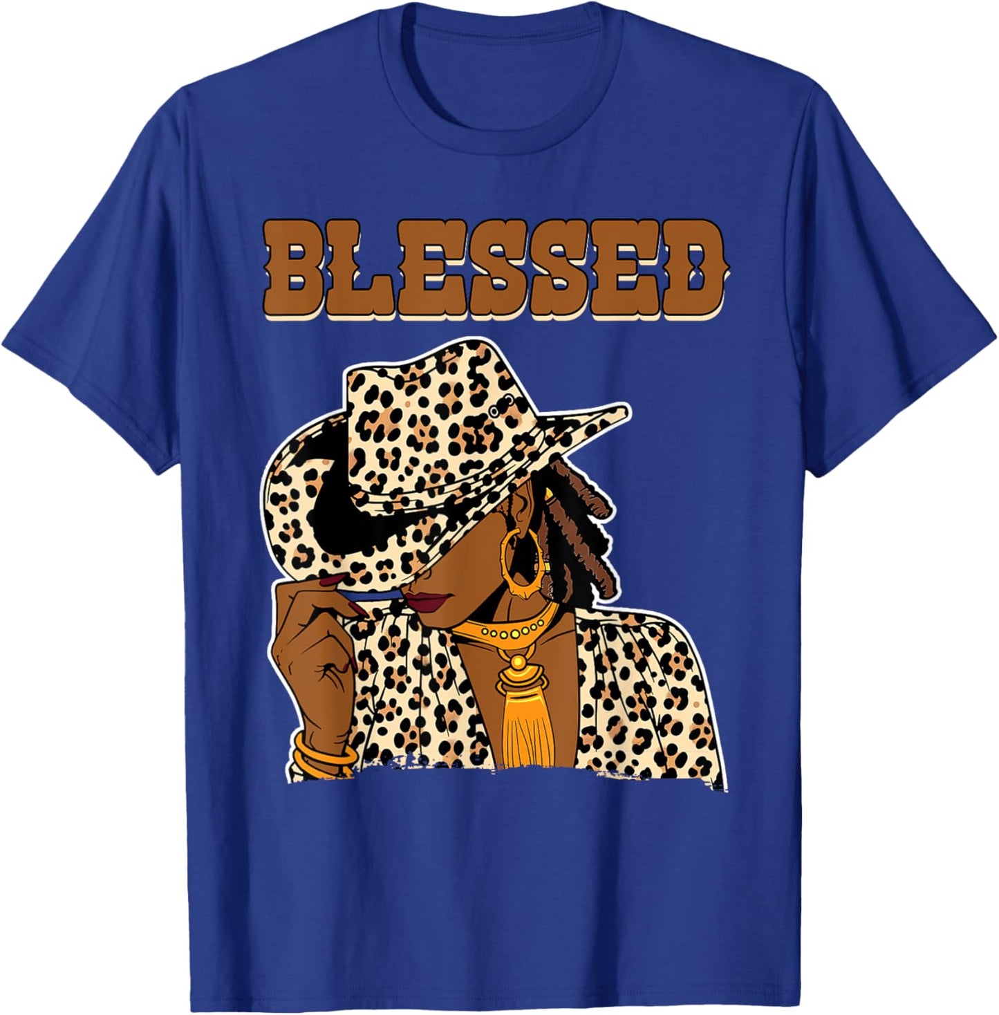 Blessed Cowgirl Black Western Swag African Christian Woman T-Shirt - T-Shirt | Royal