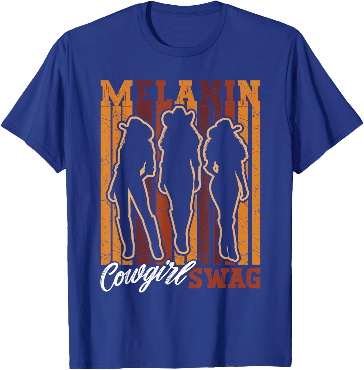 Melanin Cowgirl Swag African Western Rodeo Black History T-Shirt - T-Shirt | Royal