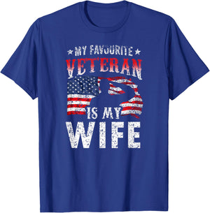 My Favorite Veteran is My Wife Veterans Veteran's Day Team T-Shirt - T-Shirt | Royal