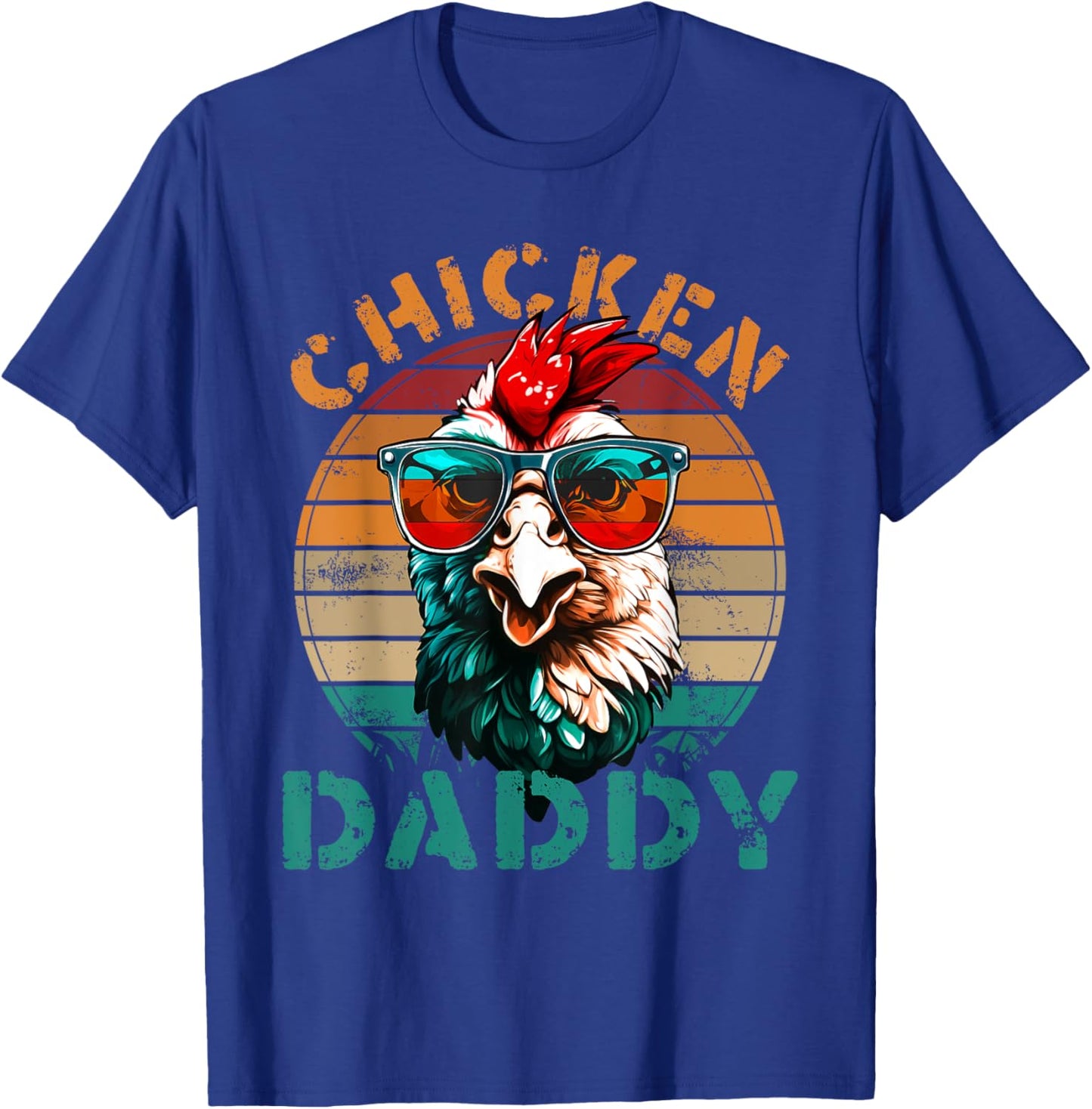 Chicken Daddy Retro Chicken Dad Fathers Day Men T-Shirt - T-Shirt | Royal