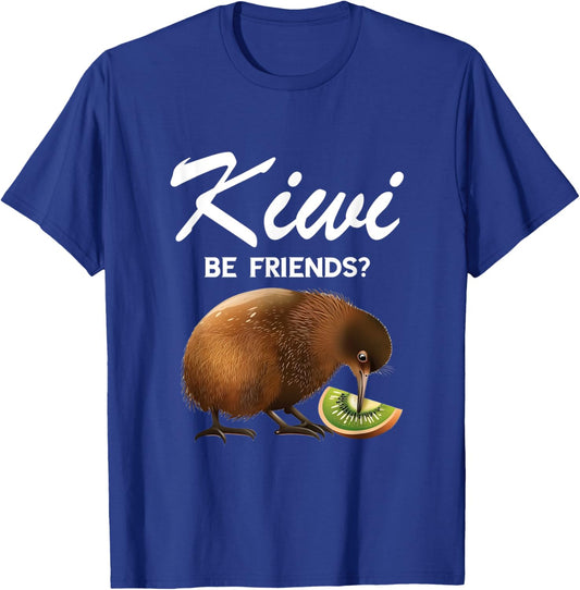 Funny Kiwi Bird Can We Be Friends Flightless New Zealand T-Shirt - T-Shirt | Royal