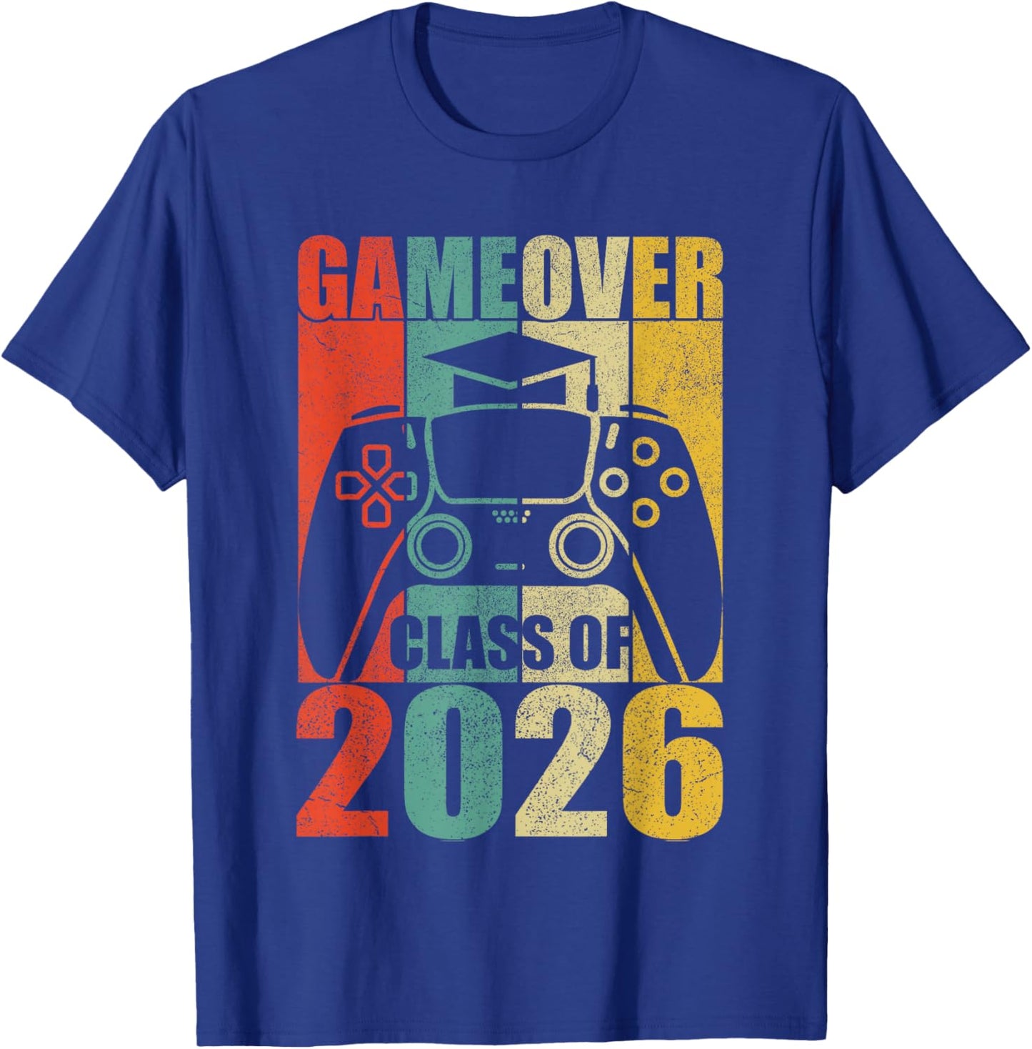 Gamer Graduation for Boys, Vintage Game Over Class of 2026 T-Shirt - T-Shirt | Royal