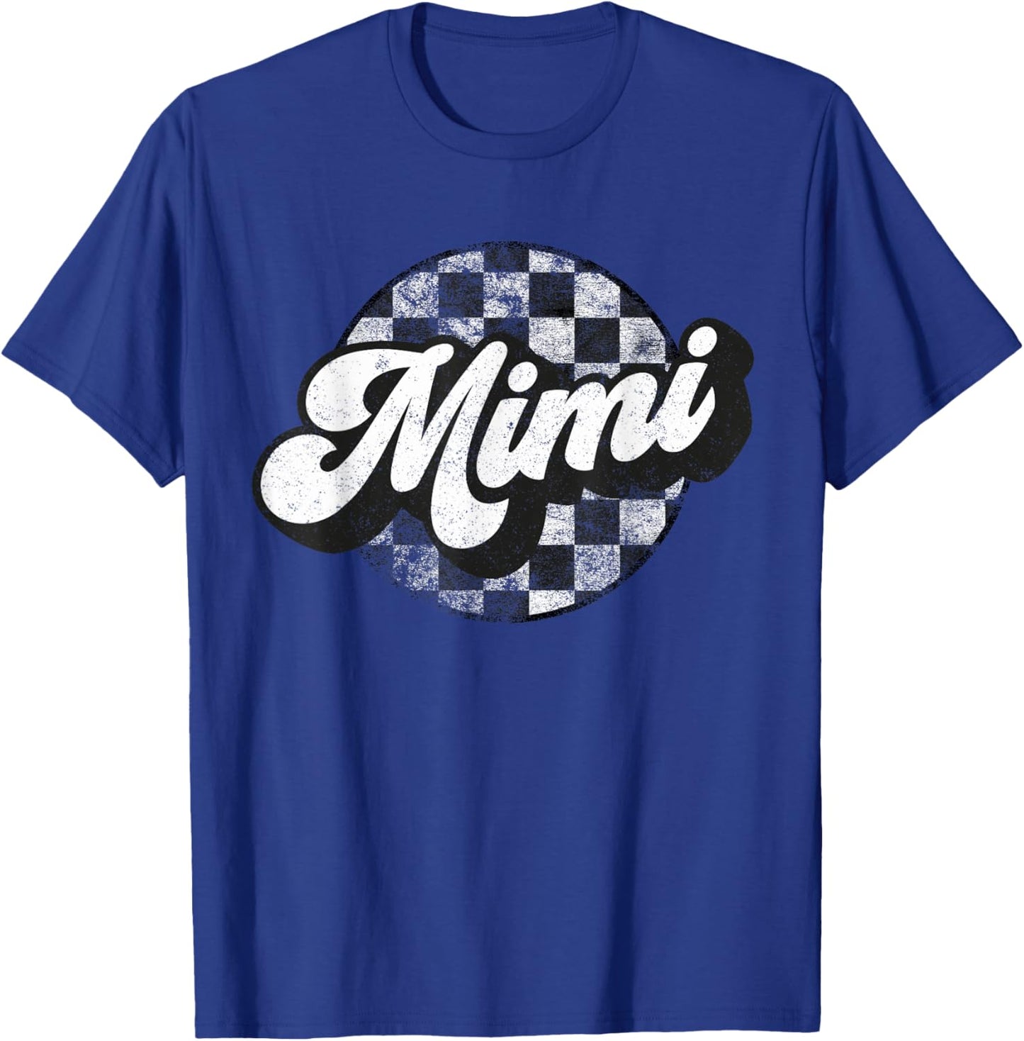 Funny Retro Checkered Mimi Race Vintage Matching Family T-Shirt - T-Shirt | Royal