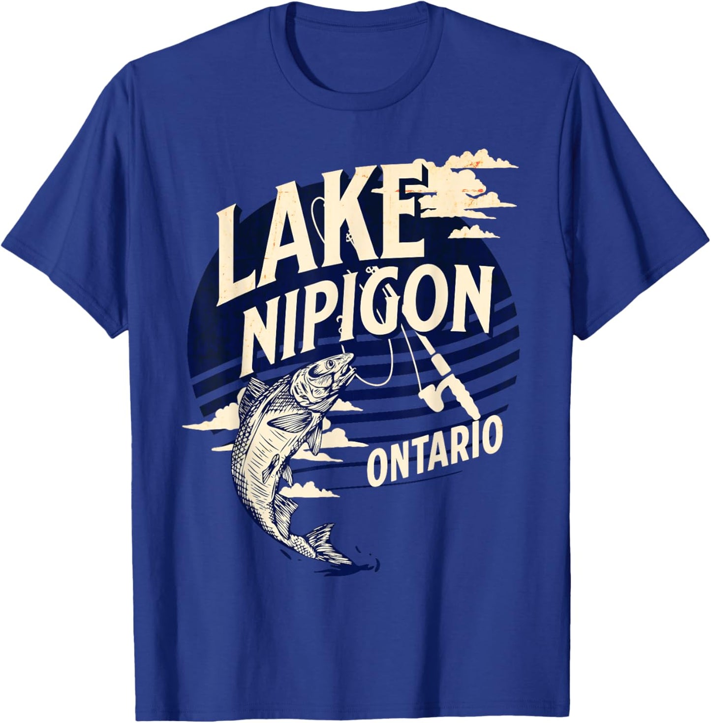 Lake Nipigon Ontario Canada Fly Fishing Trout Souvenir T-Shirt - T-Shirt | Royal
