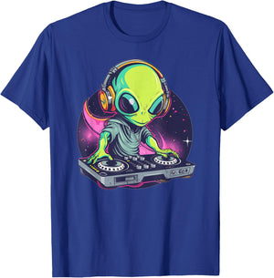 Cartoon Alien DJ T-Shirt - T-Shirt | Royal