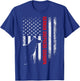 Vintage USA Flag Proud German Shepherd Grandpa Silhouette T-Shirt - T-Shirt | Royal