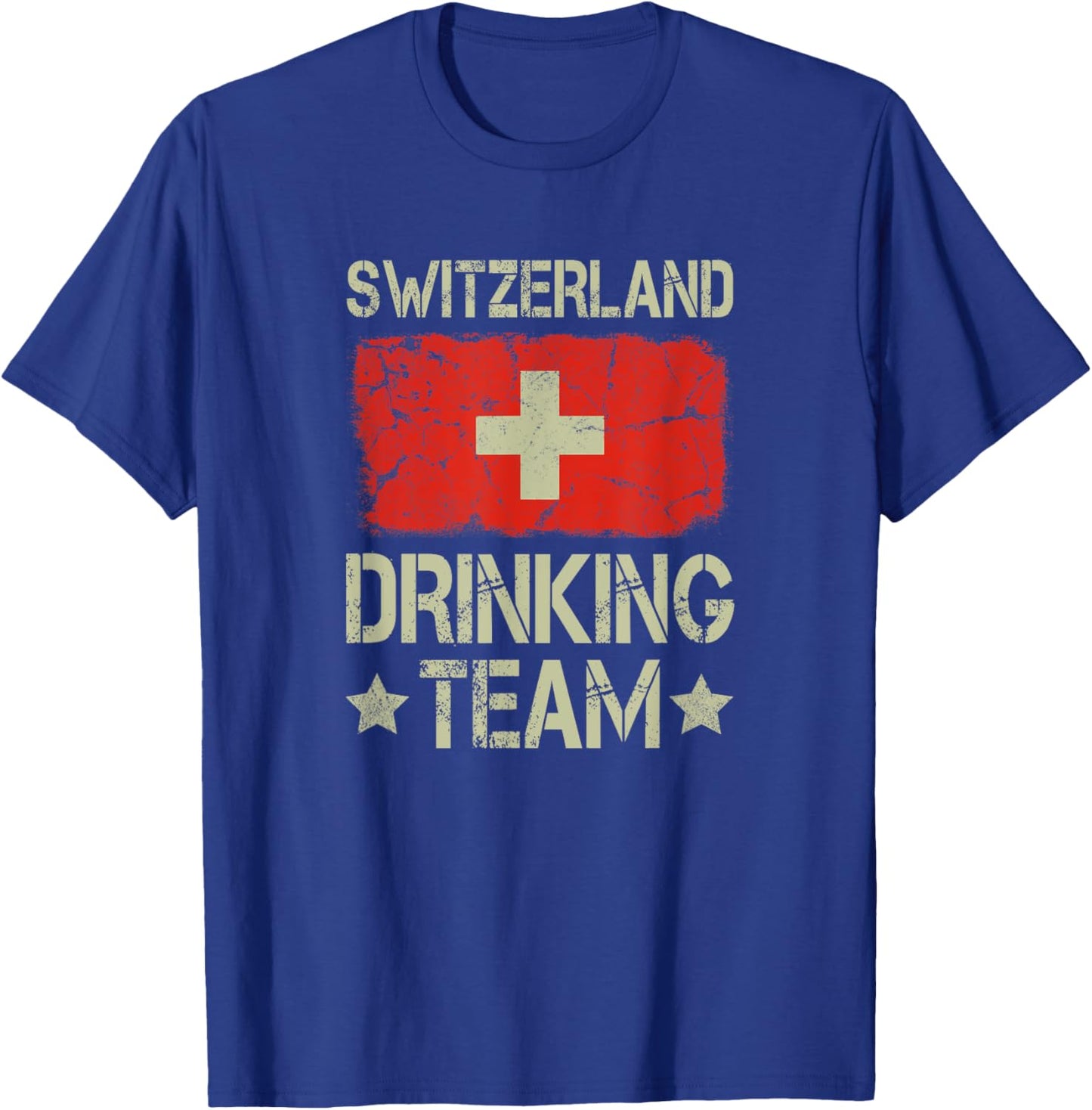 Switzerland Drinking Team Switzerland Flag Funny Drinking T-Shirt - T-Shirt | Royal