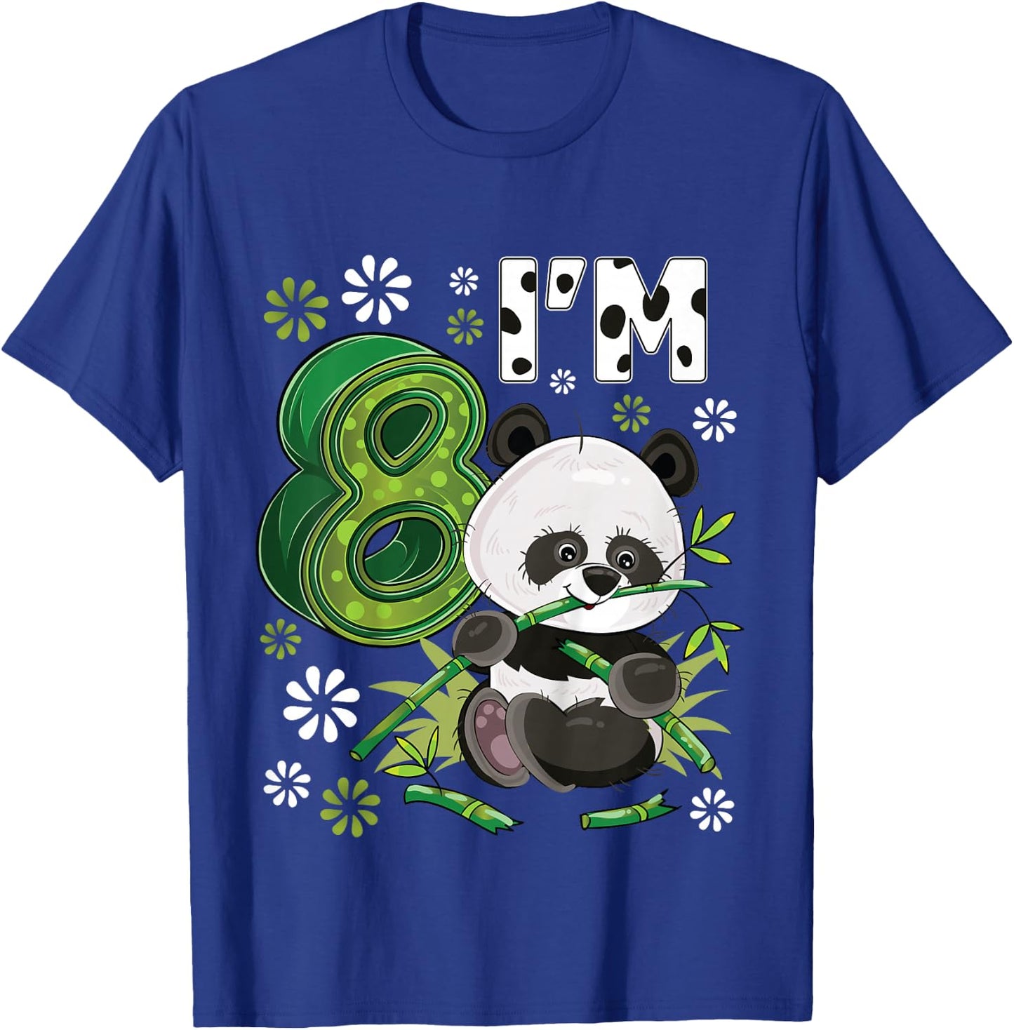 8 Year Old Panda 8th Birthday Party Animal Panda Lover T-Shirt - T-Shirt | Royal