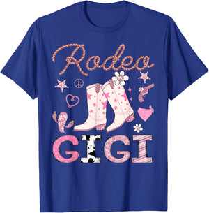 Rodeo Gigi Pink Cowgirl Coquette Boots Birthday Girl T-Shirt - T-Shirt | Royal