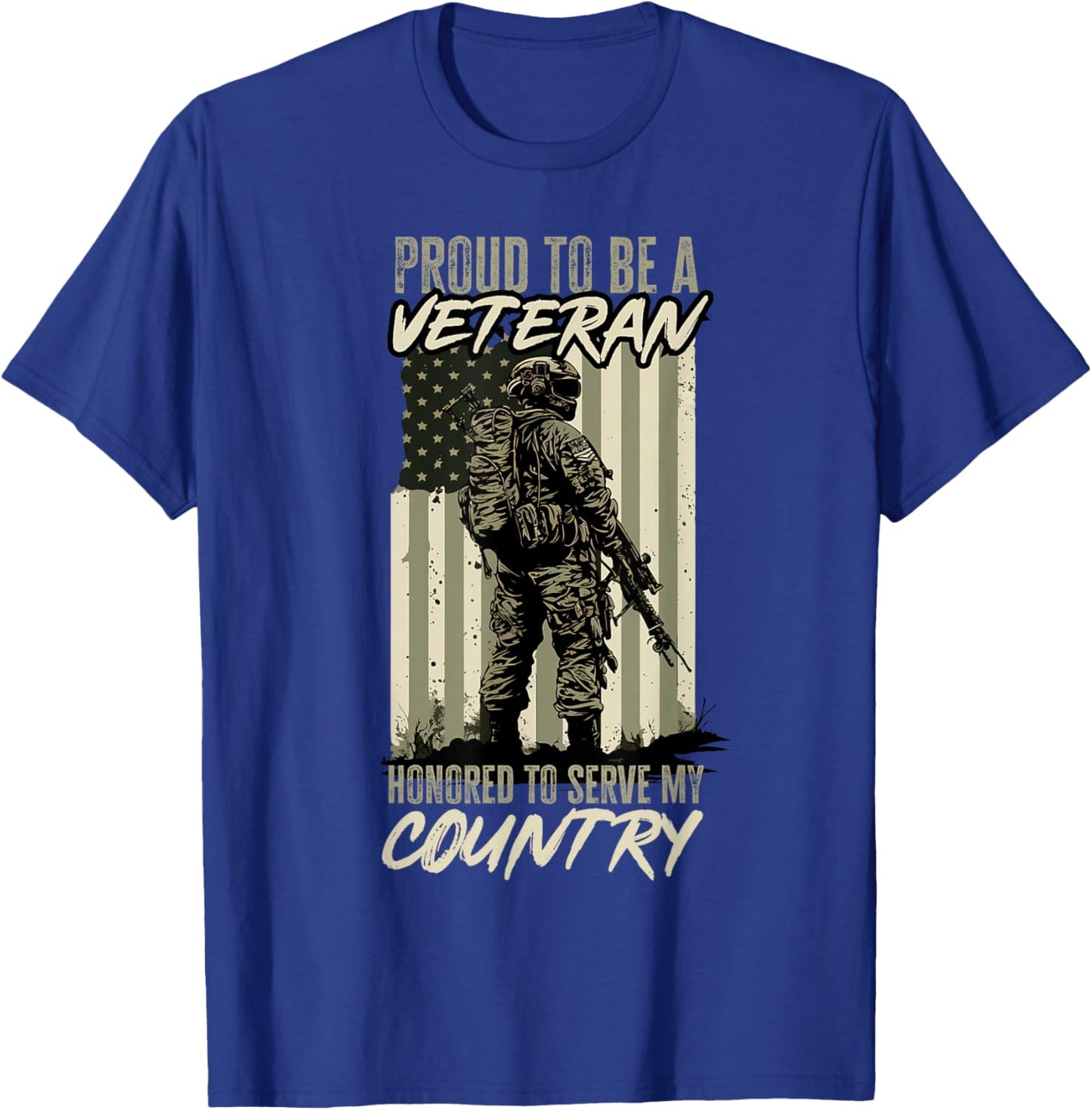 Veteran US Patriotic Proud to be a veteran T-Shirt - T-Shirt | Royal