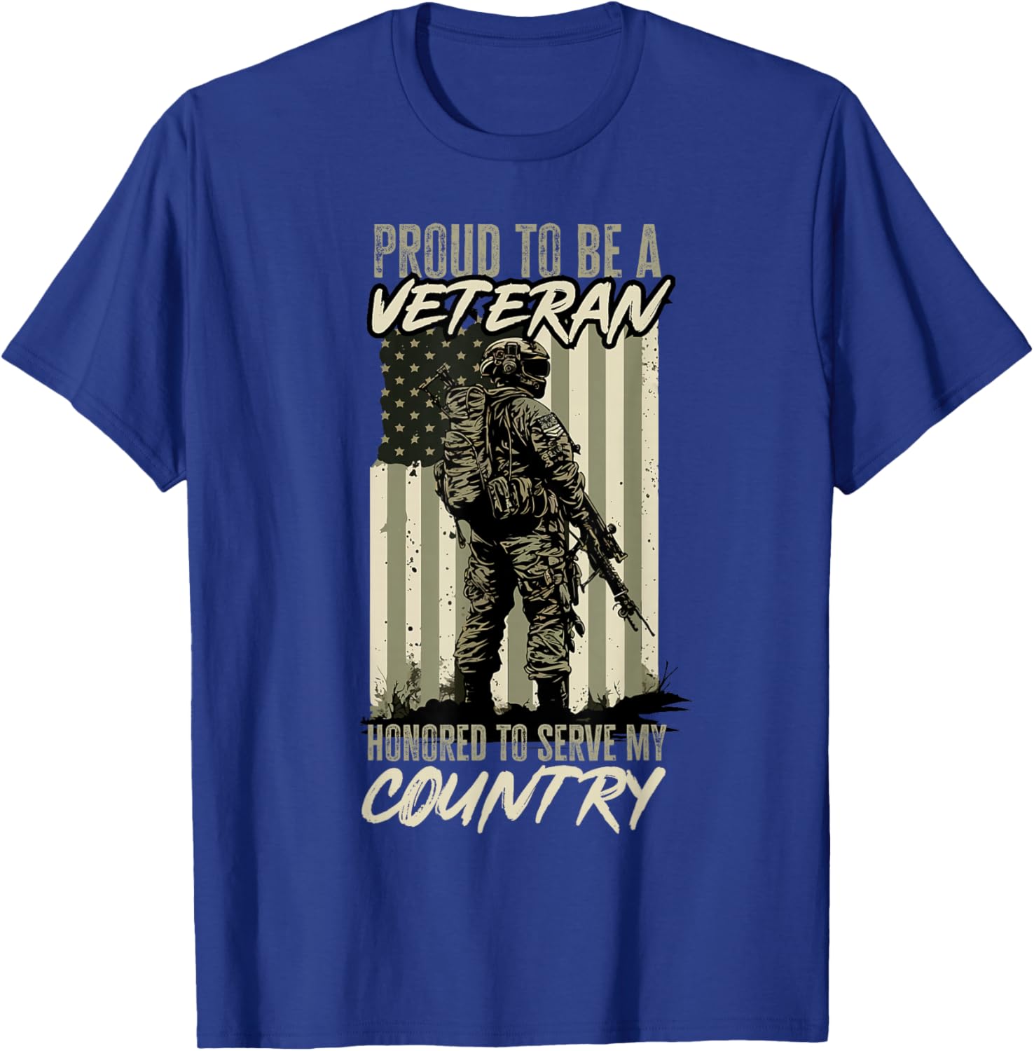 Veteran US Patriotic Proud to be a veteran T-Shirt - T-Shirt | Royal