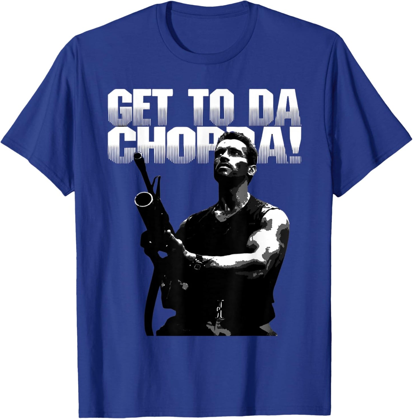Da Choppa Black -Adults Classic Fit - Modern Movie Letter Print Short Sleeve - Small T-Shirt - T-Shirt | Royal