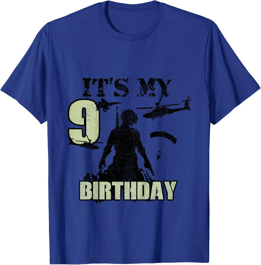 9 Year Old Call Of Theme It's My Birthday Gift Boys Girls T-Shirt - T-Shirt | Royal