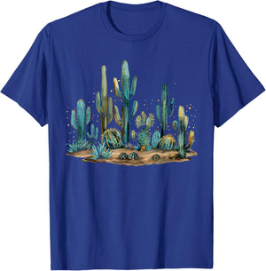 Saguaro Cactus Desert Art Moon Nature T-Shirt - T-Shirt | Royal