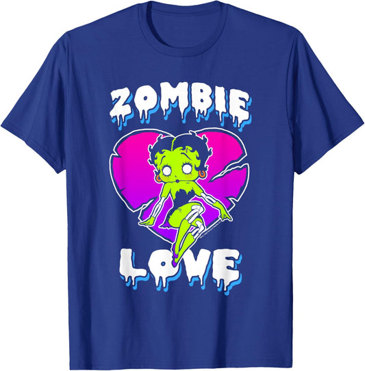Betty Boop Halloween Zombie Love Death Heart Logo T-Shirt - T-Shirt | Royal