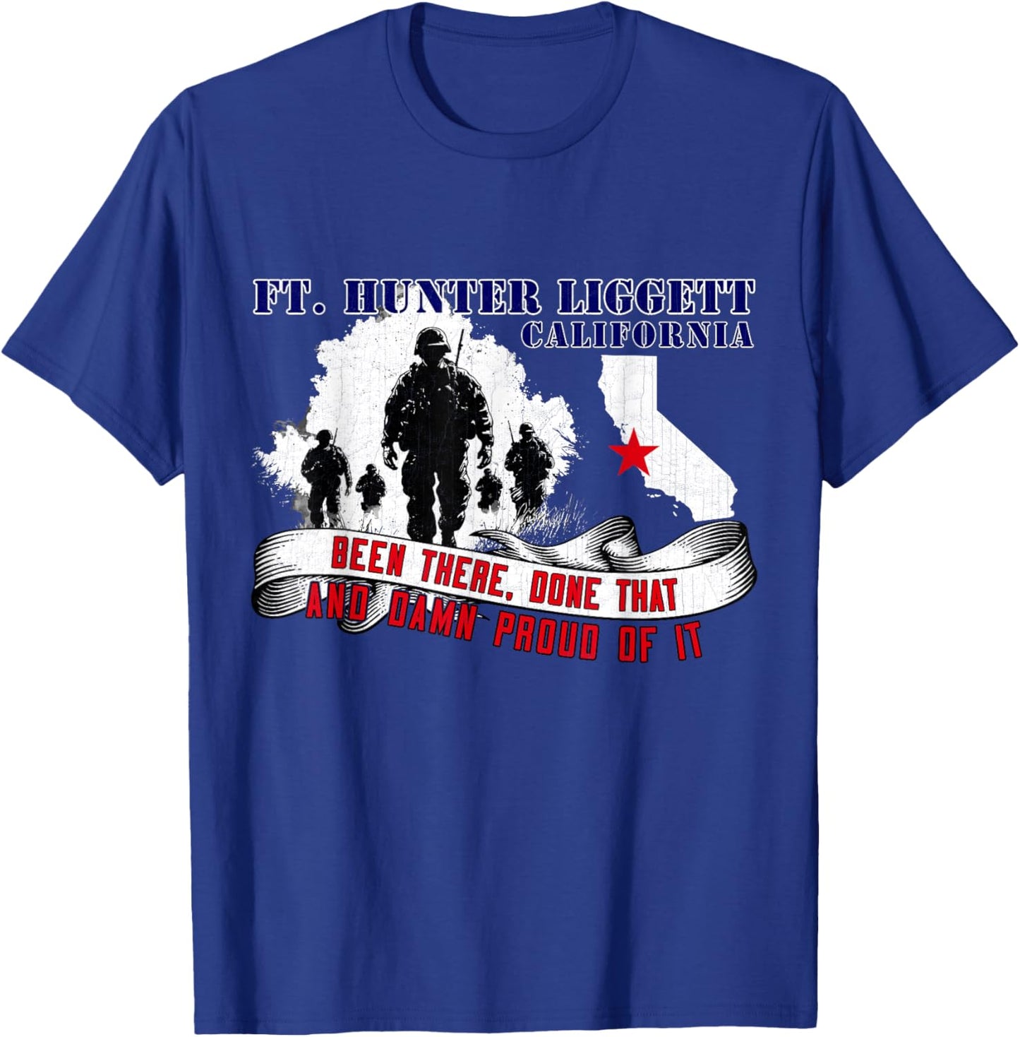 Fort Hunter Liggett California US Military Base Veterans Day T-Shirt - T-Shirt | Royal