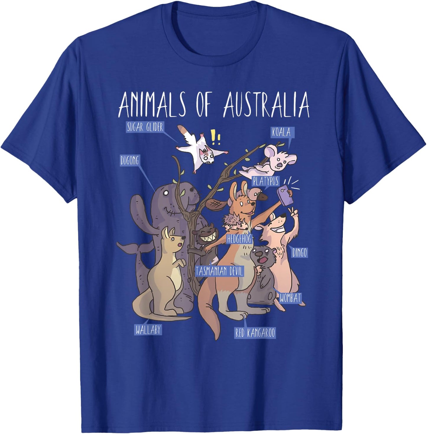 Animals Of Australia Australian Animal Educational T-Shirt - T-Shirt | Royal