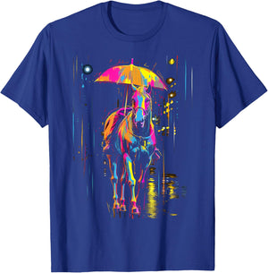 Horse Art Abstract Animal Colorful Artwork Graphic Horse T-Shirt - T-Shirt | Royal