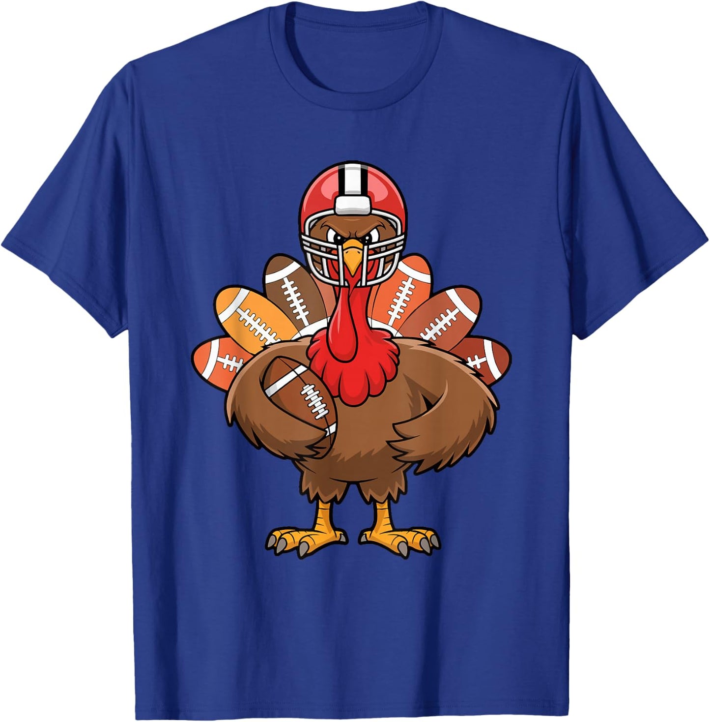 Thanksgiving Football Cool Football Turkey Kids Boys T-Shirt - T-Shirt | Royal