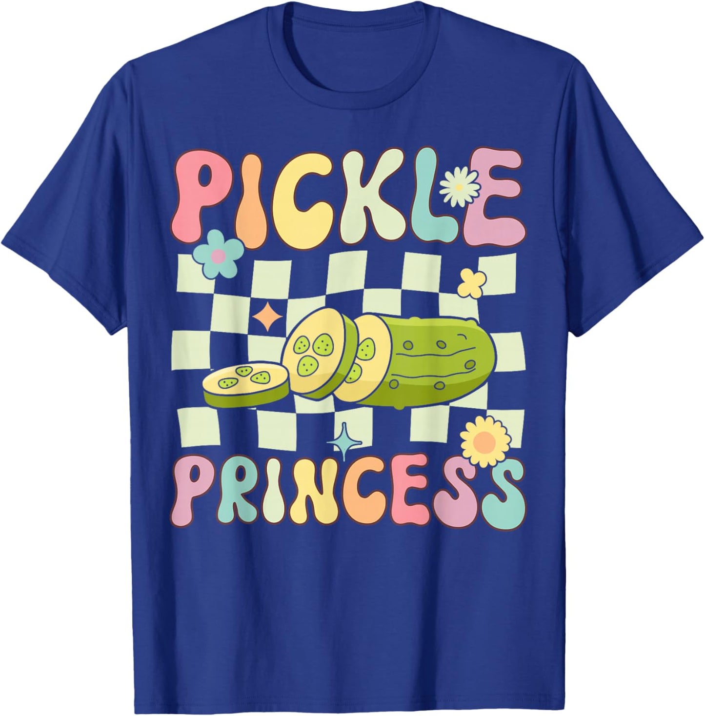 Pickle Princess Groovy Funny Pickle Girl Cucumber T-Shirt - T-Shirt | Royal