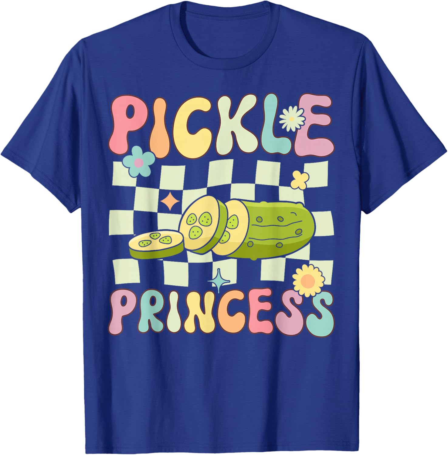Pickle Princess Groovy Funny Pickle Girl Cucumber T-Shirt - T-Shirt | Royal