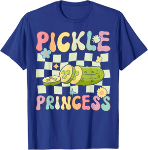 Pickle Princess Groovy Funny Pickle Girl Cucumber T-Shirt - T-Shirt | Royal