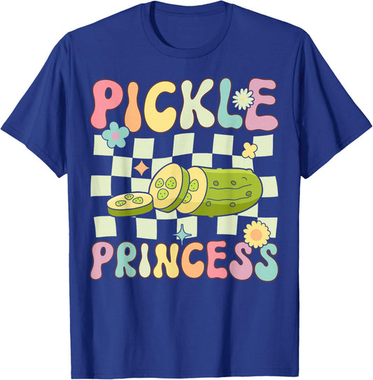 Pickle Princess Groovy Funny Pickle Girl Cucumber T-Shirt - T-Shirt | Royal