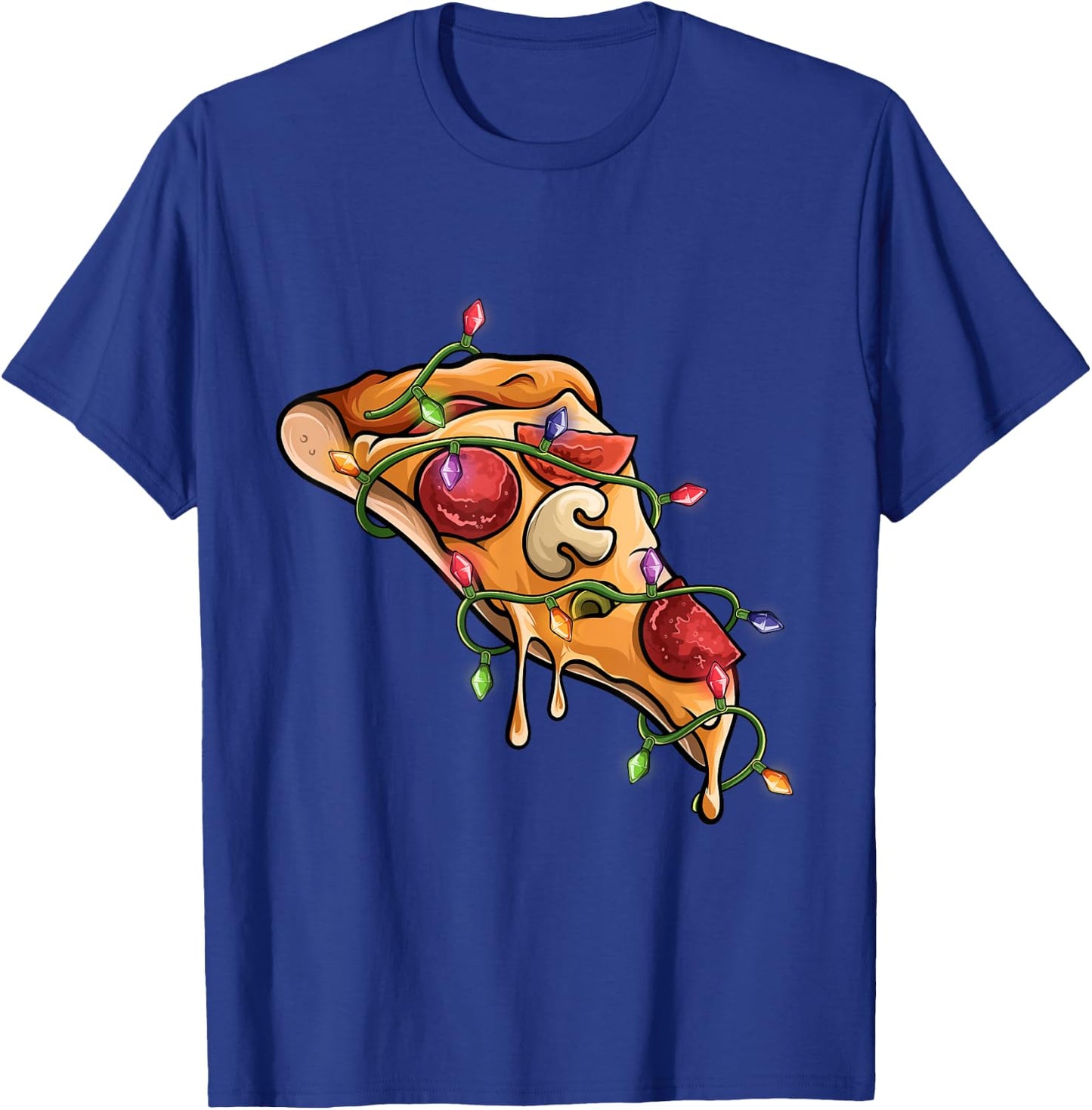 slice of pizza Christmas PJs pizza pajama men women kids T-Shirt - T-Shirt | Royal
