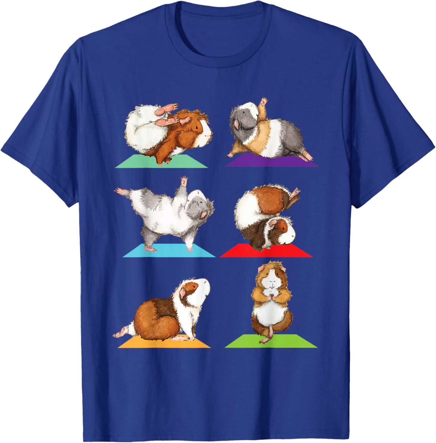 Guinea Pig Yoga - Fitness Exercise Animal Rodent Pet Lover T-Shirt - T-Shirt | Royal