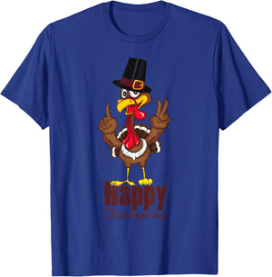 Happy Thanksgiving Funny Turkey Family Men Women Graphic T-Shirt - T-Shirt | Royal