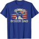 Best Boxer Dad Ever Funny Dog Dad American Flag Vintage Gift T-Shirt - T-Shirt | Royal